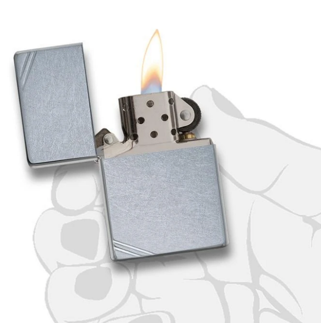 Zippo Street Chrome? Vintage with Slashes Lighter GameOn.no